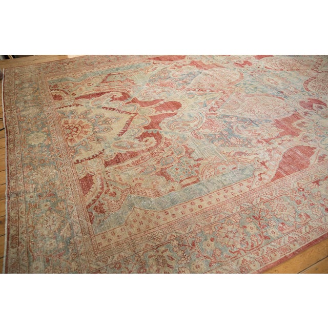 Red Vintage Distressed Mahal Carpet - 10'9" X 17'5" For Sale - Image 8 of 12