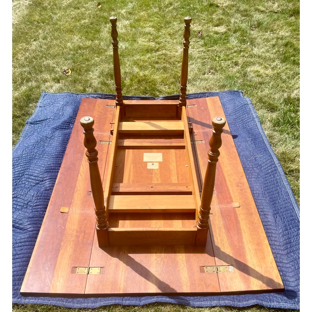 Vintage 1960 Mid-Century Leopold Stickley Solid Cherry Drop-Leaf Harvest Dining Table For Sale - Image 10 of 15