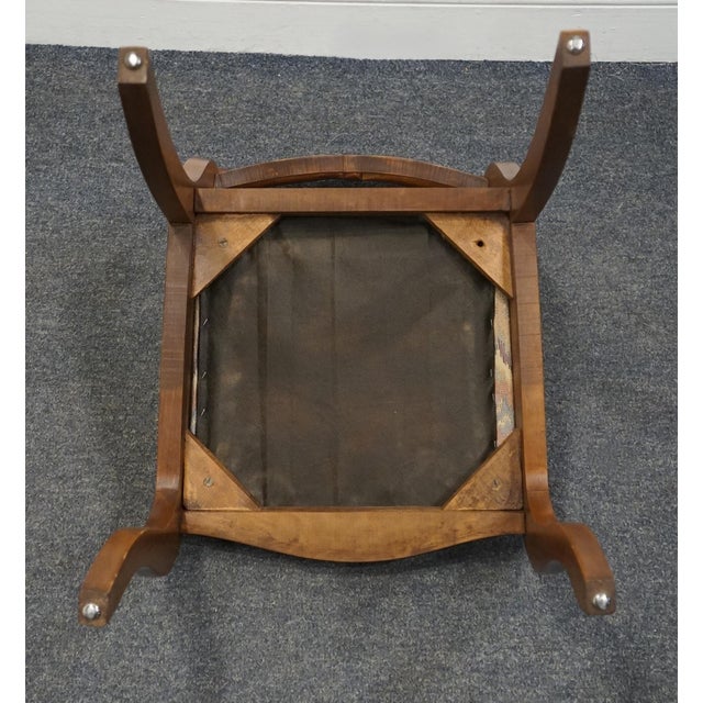 Brown Vintage Antique Solid Mahogany Traditional Sheraton Duncan Phyfe Style Rose Back Dining Side Chair For Sale - Image 8 of 8