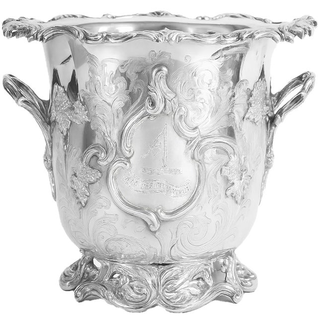 Metal 1830s Henry Wilkinson Old English Sheffield Silverplate Wine Cooler; 2 Available For Sale - Image 7 of 9