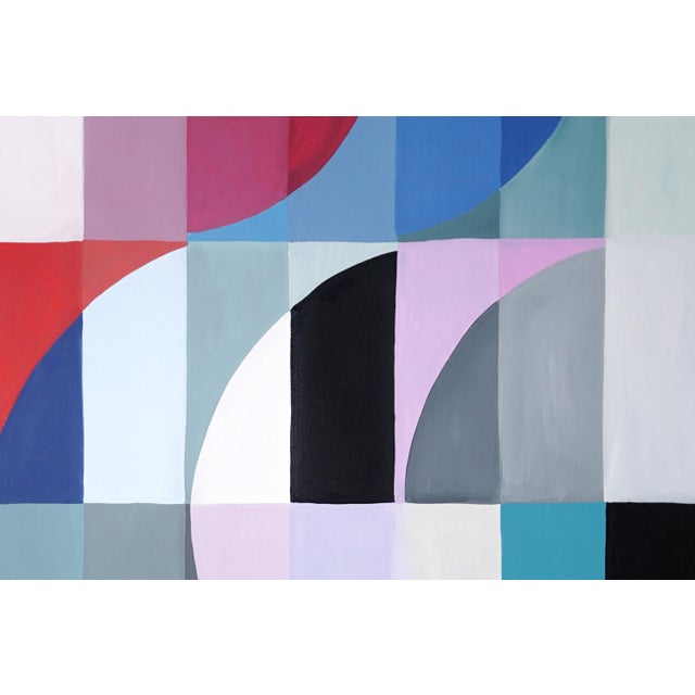 Paper 2025, Bauhaus Tiles Patterns, Large Diptych Painting, Solar Eclipse in La Condesa by Natalia Roman For Sale - Image 7 of 10