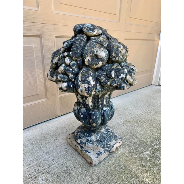 Early 20th Century Early 20th Century Neoclassical Cast Stone Fruit-Filled Urn For Sale - Image 5 of 10