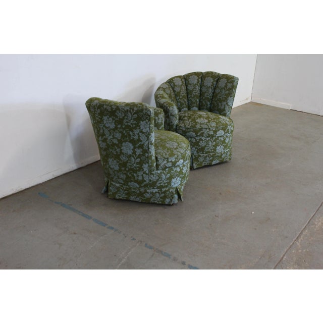 Pair of Mid-Century Modern Vladimir Kagan Style Corkscrew Club Chairs Offered is a Pair of Mid-Century Modern Vladimir...