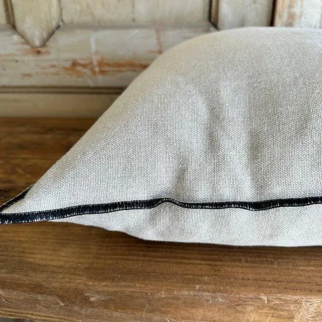 Not Yet Made - Made To Order French Stone Washed Linen Accent Pillow With Down Feather Insert For Sale - Image 5 of 6