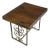 Reclaimed Pine Wood Antique Wrought Iron Side Table For Sale