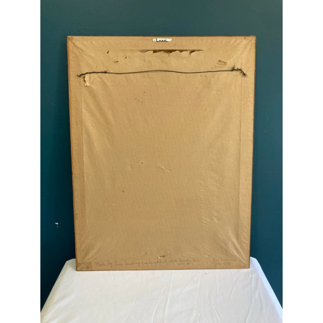 Vintage Framed Needlepoint Artwork After Vermeer Girl Reading at Window For Sale - Image 9 of 10