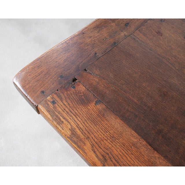 Country French Provincial Oak Farmhouse Dining Table 9 Ft For Sale - Image 15 of 18