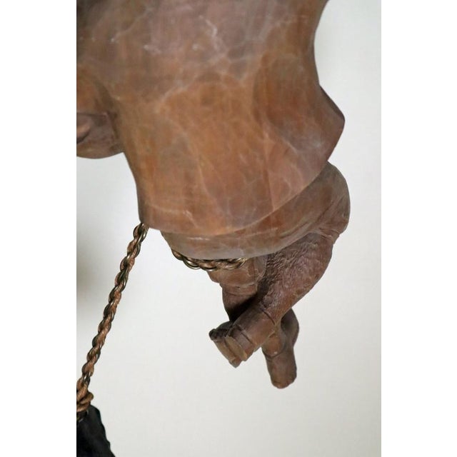 Tyrolean Mountaineer Pendant Lamp in Hand-Carved Softwood, 1980s For Sale - Image 9 of 18