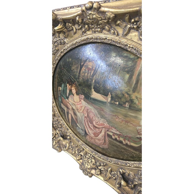 Romantic Scenes, 1950, Oils on Canvases, Set of 2 For Sale - Image 10 of 18