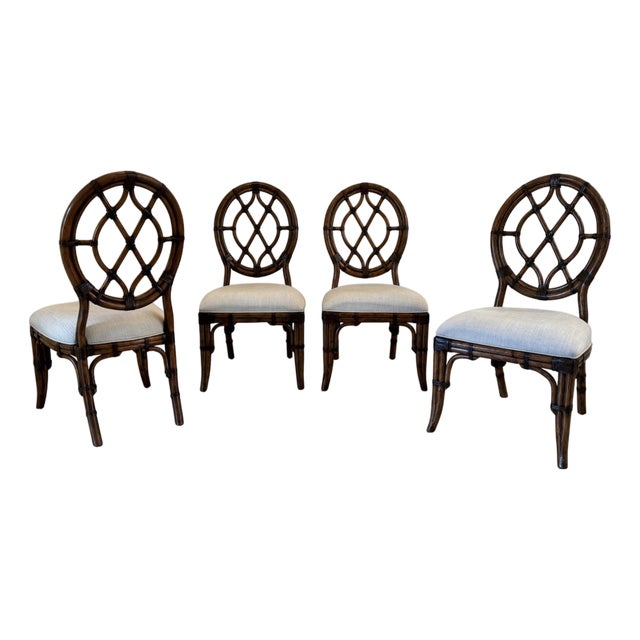 Tommy Bahama Bali Hai Cedar Key Oval Back Dining Chairs - Set of 4 For Sale
