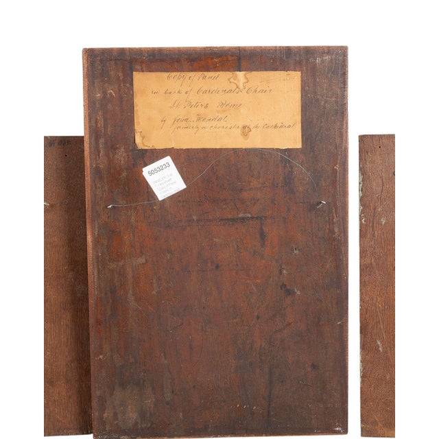 Brown Set of Three 19th Century Carved Panels, St. Peter's Rome Provenance, Renaissance Revival For Sale - Image 8 of 15