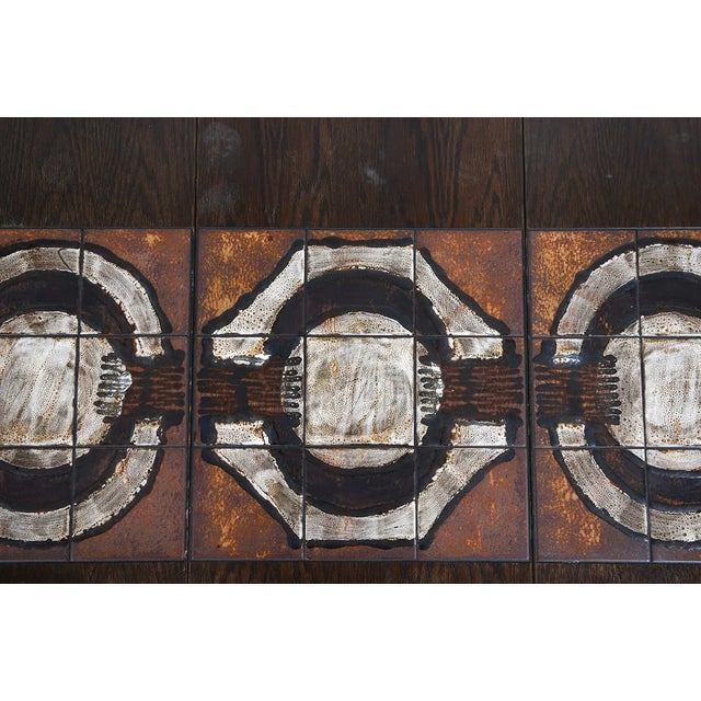 1960s Danish Oak and Tile Dining Table With Leaf by Poul H. Poulsen For Sale - Image 9 of 13