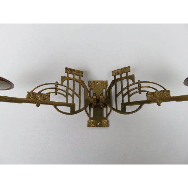 Gold Art Nouveau Brass Piano Candleholders, Set of 2 For Sale - Image 8 of 16