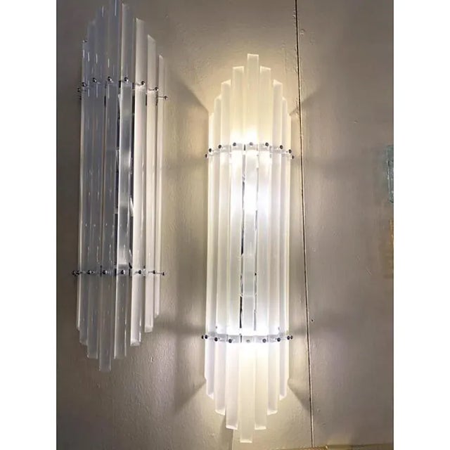 Sanded Murano Glass Bars Wall Sconces by Simoeng, Set of 2 For Sale - Image 4 of 13
