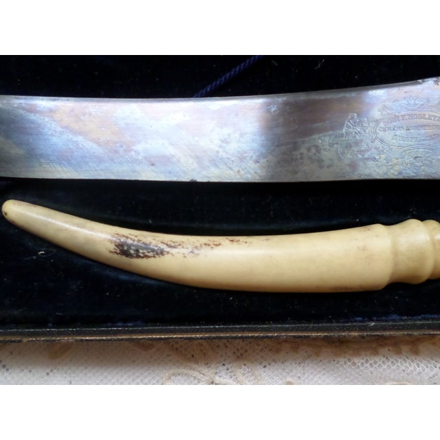 Late 19th Century Antique English Victorian Robert Mosley Cutler & Silversmith 3 Piece Bone Carving Set For Sale - Image 5 of 16