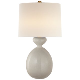 AERIN for Visual Comfort Signature Gannet Table Lamp in Bone Craquelure with Linen Shade For Sale