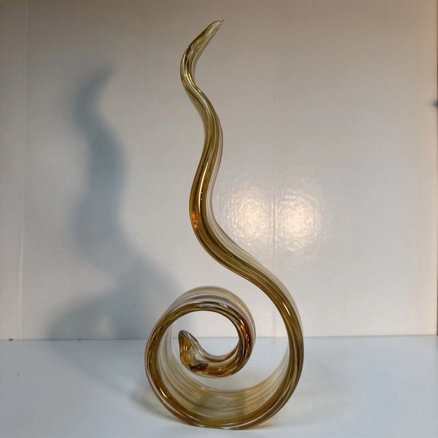 Murano Vintage MCM Murano Style Art Glass Sculpture Abstract For Sale - Image 4 of 5