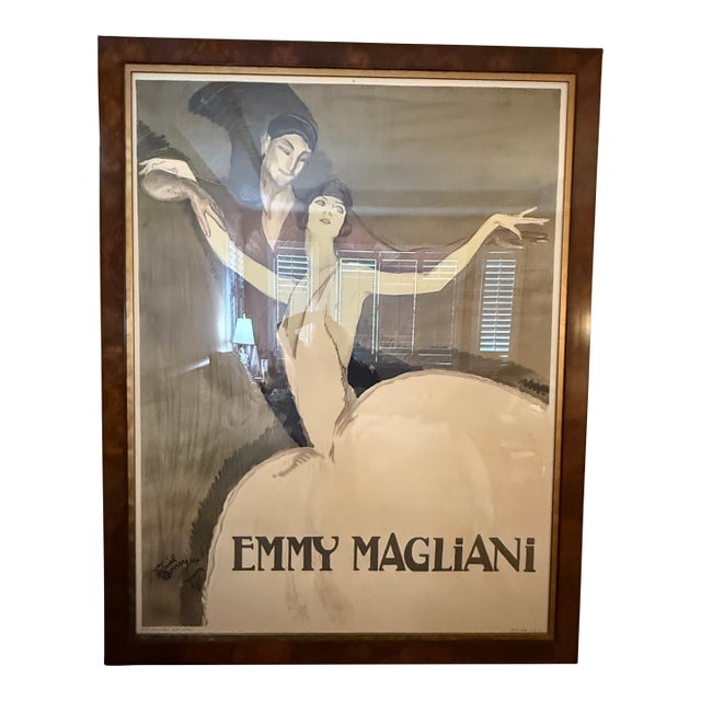 Ethan Allen Framed French Ballet Poster of Emmy Magliani For Sale