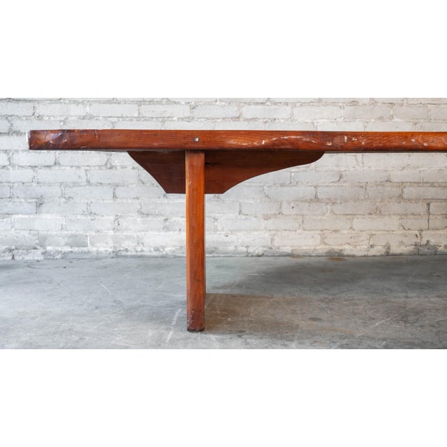 1970s Mid-Century Modern Live Edge Solid Wood Bench For Sale - Image 11 of 18