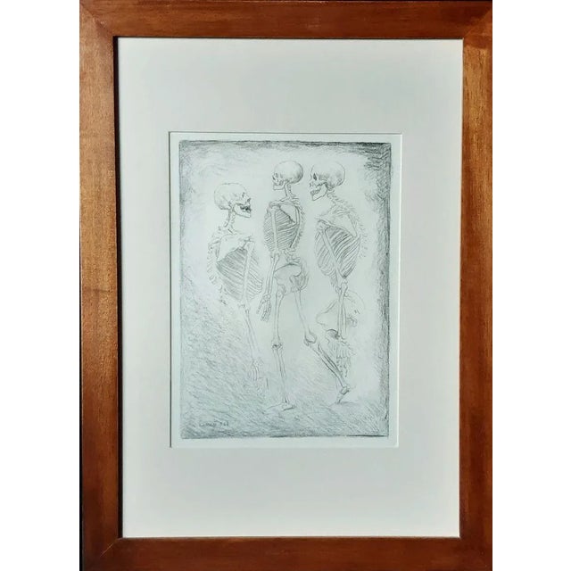 Dance of the Skeletons - Original Lithograph by Carlo Carrà - 1944 1944 For Sale - Image 3 of 5