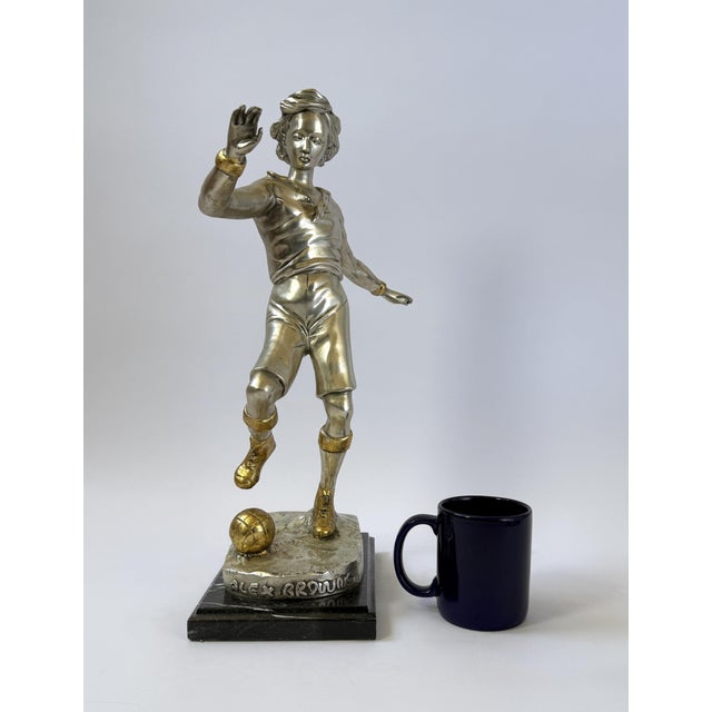 Bronze Sculpture of Soccer Player – 18" For Sale - Image 12 of 12