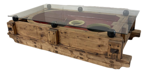 Vintage Industrial Coffee Table in Wooden Molds from Locomotive Factory, 1950s