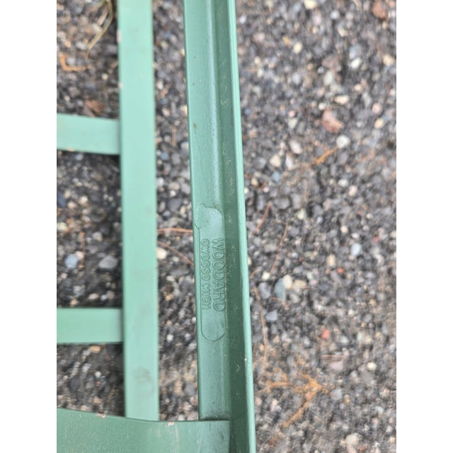 1950s Vintage Woodard Wrought Iron Bouncer Chair Chantilly Rose Pattern For Sale - Image 5 of 9