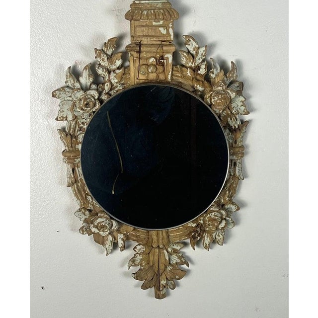 19th Century French Rococo Wall Mirror, Hand-Carved Wood, Distressed For Sale - Image 9 of 17
