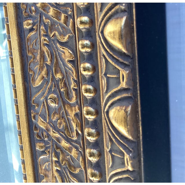 Traditional Mirror by Windsor Antique Gold Leaf Motif With Black Border For Sale - Image 3 of 10