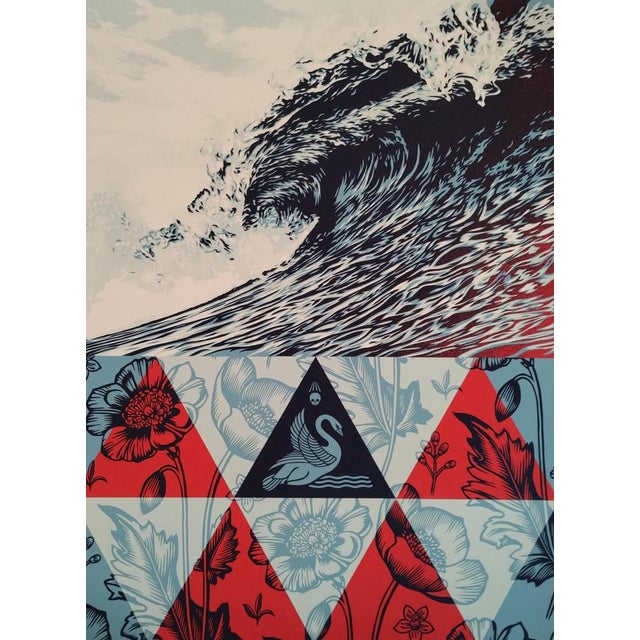 Red Shepard Fairey, Wave of Distress, Silkscreen Print For Sale - Image 8 of 9