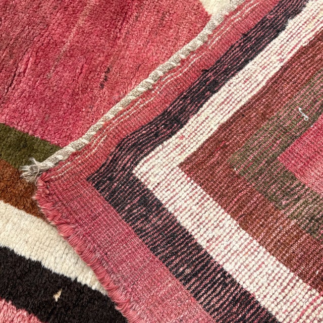 7ft × 8ft Hand-Knotted Geometric Wool Area Rug, Vintage For Sale - Image 12 of 12