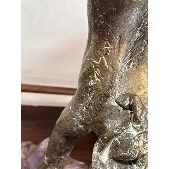 Simone Di Gesaro, Acrobatic Jump, Bronze on Amethyst Base, 1970s For Sale - Image 14 of 17