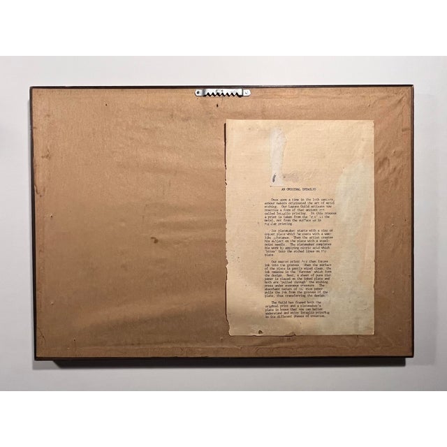 1970s Rare Alfredo Arciniaga Limited Edition "Juana" Intaglio Etching With Steel Plate For Sale - Image 11 of 12