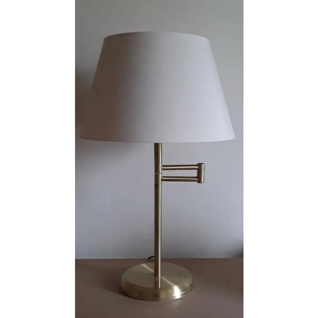 Vintage Cream and Gold Color Adjustable Table Lamp, 1980s For Sale - Image 6 of 6