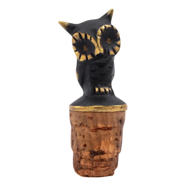 Owls Bottle Stopper by Walter Bosse, 1950s For Sale