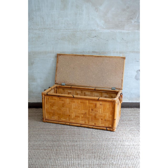Vitage Bamboo Storage Trunks, 1980s, Set of 2 For Sale - Image 9 of 12