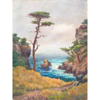 'Carmel Coast' by Francis Harvey Cutting, 1932-1948; California Plein Air Impressionist Oil, Oakland Museum For Sale