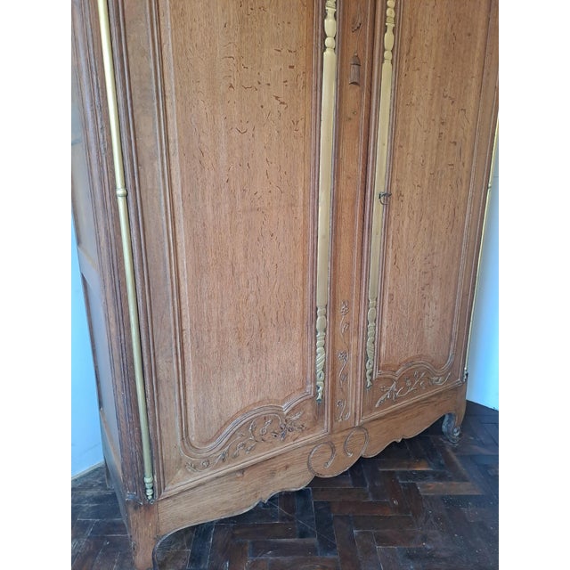 Normandy Oak Marriage Armoire, 1860 For Sale - Image 9 of 11
