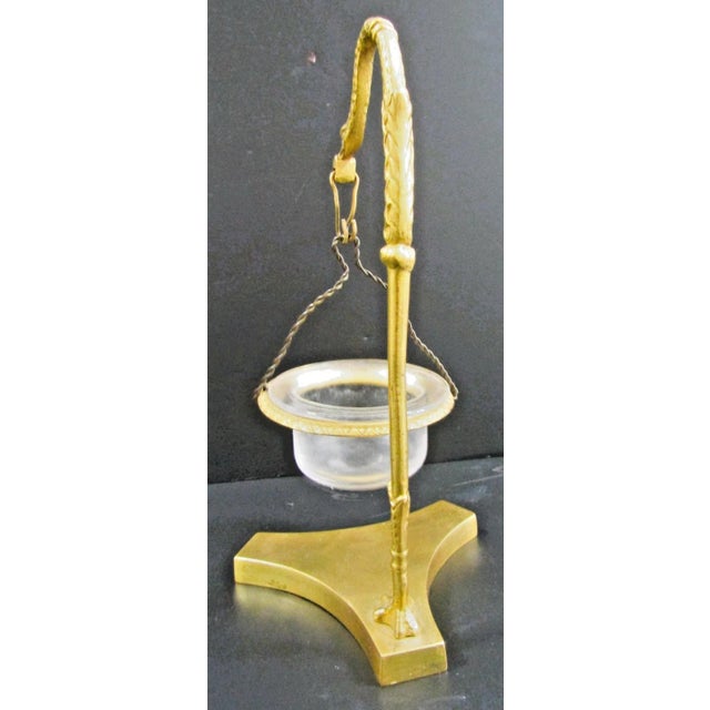 Gold 1870s French Empire Gilded Bronze Stylized Swan Night Light Tallow Lamp For Sale - Image 8 of 17