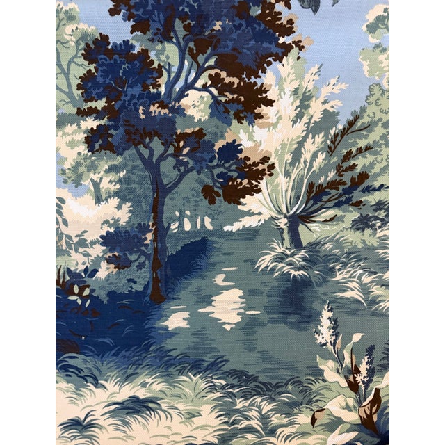 Thibaut F910867 Lincoln Toile Navy and Teal Fabric 3 3/4 Yards For Sale In Raleigh - Image 6 of 8