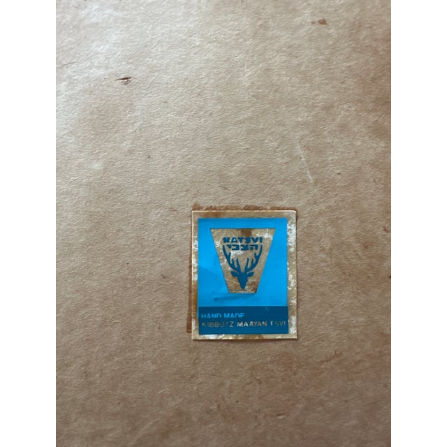 Pola Weizman Israeli Art Painting - Signed Kibbutz Ma'ayan Tzvi Folk Modern Figure - Vintage Handmade Mixed Media on Paper - 13.5 × 8 In For Sale In Miami - Image 6 of 6