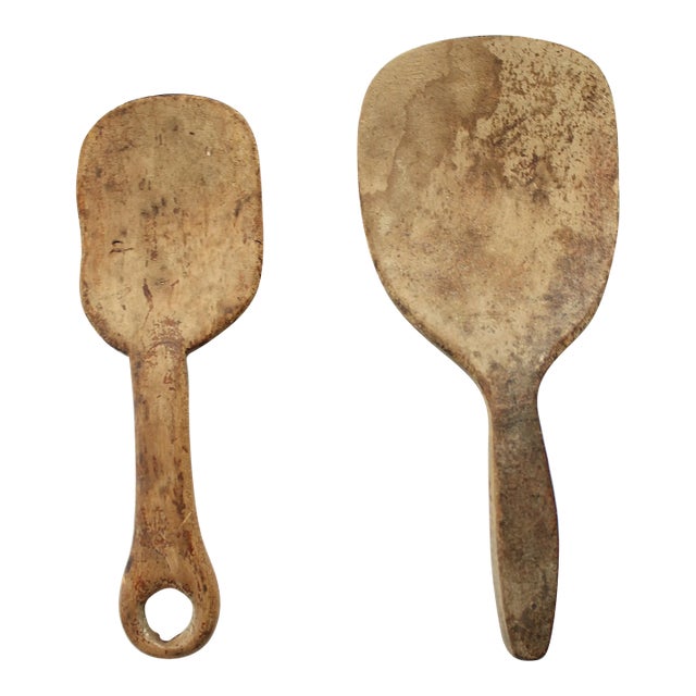Antique French Rustic Butter Paddel For Sale