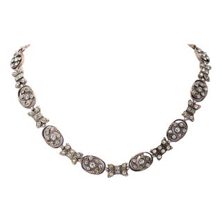 Victorian Paste Necklace inn Silver For Sale