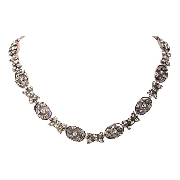 Victorian Paste Necklace inn Silver For Sale