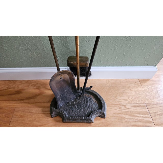 Vintage Brass and Iron Fireplace Set - 4 Pieces For Sale In Denver - Image 6 of 10