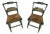 L Hitchcock Green Rush Bottom Stenciled Chairs - A Pair For Sale