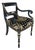 Hancock & Moore Regency Black Lacquer and Gilt Gold Accented Arm Chair For Sale