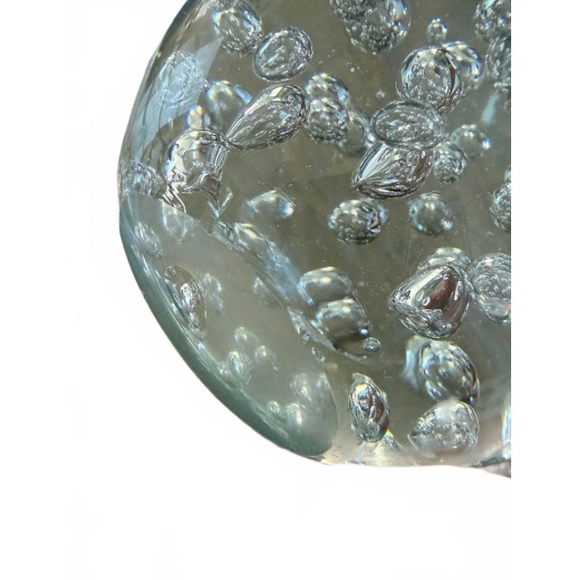 Vintage Mid-Century Modern Magnum Controlled Bubble Art Glass Sphere - 5 LBS For Sale - Image 4 of 7