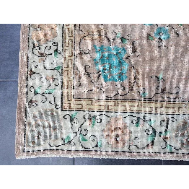 Tribal 1960s Vintage Floral Handknotted Wool Rug- 3′11″ × 6′11″ For Sale - Image 3 of 11
