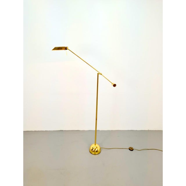 Brass Balance Reading Floor Lamp from Sölken Leuchten, 1980s For Sale - Image 4 of 15